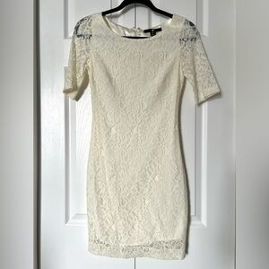 Lace Cream Mini Dress XS